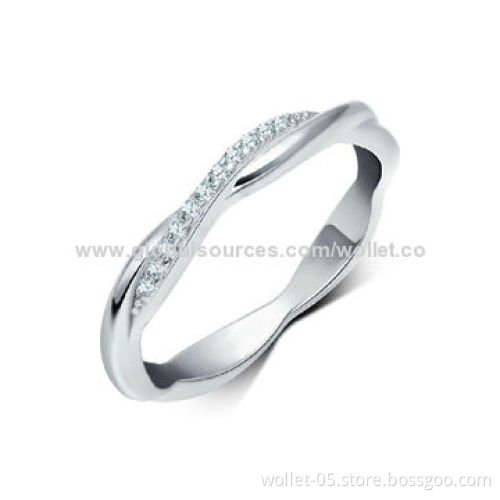 Fashionable and Beautiful 316L Stainless Steel Jewelry Wedding Ring with Swarovski Stone